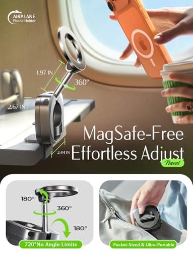 LISEN Airplane Gadgets Travel Europe Vacation Essentials Phone Holder for iPhone 17 MagSafe Travel Accessories Long Flight Must Have Toddler Mini Travels Essentials Kids Women Cruise Essentials - Image 2