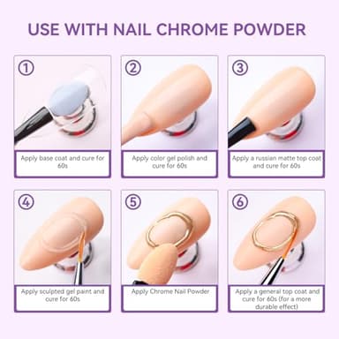 Makartt 3D Painting Clear Nail Gel For Nails Art Chrome Nail Powder Micro 3D Sculpting Gel No Wipe UV Gel for Gel Nail Polish 3D Carving Drawing Gel for Nail Art at Home & Salon DIY 8ML - Image 5