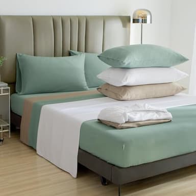 David's Home 6PCS Cooling Sheets Set Queen Size, 100% Rayon Derived from Bamboo, 16" Deep Pocket 2.5cm Wider Elastic, Luxury Silky Breathable for Hot Sleeper,Breathable Smooth Soft, Grey - Image 6