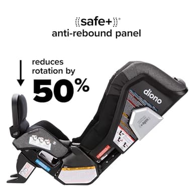 Diono Radian 3RXT SafePlus Max Rear and Forward-Facing Convertible Car Seat, 2-in-1 Anti-Rebound Bar and Calf-Support, 10 Years 1 Car Seat, Slim Fit 3 Across, Black Storm - Image 4