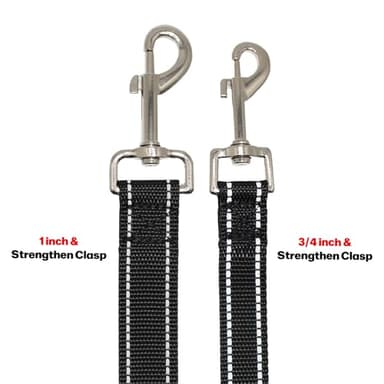 Pet & Posh Reflective Dog Leash - Premium Neoprene Padded Leash, Adjustable & Breathable Nylon for Safety and Style (Black, 6 ft Narrow) - Image 3