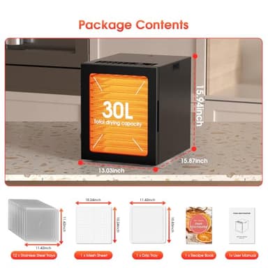 Food Dehydrator for Jerky, 12-Trays Stainless Steel Digital Food Dryer Machine for Home,10 Presets, 48H Timer and Temperature Control, 850W Dehydrators for Food and Jerky, Dog Treats,Meats & Veggies - Image 2