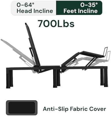 SunsGrove Twin XL Adjustable Bed Frame with Wireless Remote, Zero Gravity, Head & Foot Incline, Anti-Snore, Memory Presets, Quiet Motor, Electric Bed with Adjustable Leg Heights - Image 4