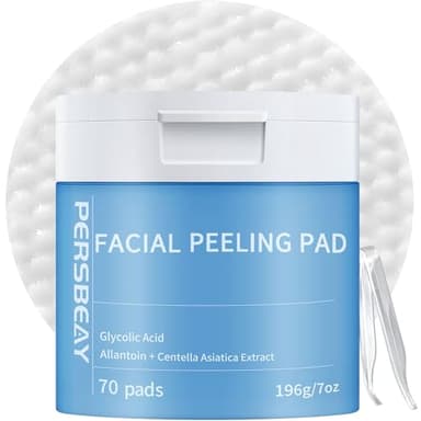 Persbeay Glycolic Acid Pads, Exfoliating Toner Pads for Facial Radiance, Dual Action Gentle Face Pad for Deep Cleaning Effect |Peels & Daily Skin Renewal |Salicylic Acid & Vitamins B3 |70 Count - Image 1