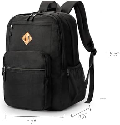 ZORFIN 26L Black Backpack for College, and Travel: Water Resistant Bookbag - Image 4