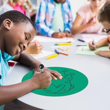 Colorful Dry Erase Dots Circles Whiteboard Marker Removable Stickers Spots Wall Decals for School Classroom Teachers Students Table & Desk, 8 Pack - Image 8