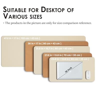 Large Cork Desk Mat - 47.2"x 17" Desk Pad for Office and Home - Ideal for Large Mouse Pad and Desk Mats on Top of Desks(Beige) - Image 5