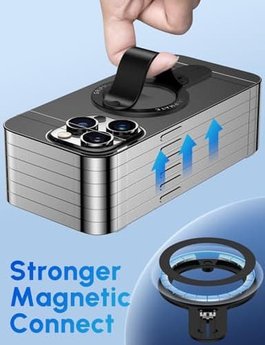GripMate for MagSafe Phone Grip for iPhone - Magnetic Phone Ring Holder Detachable for iPhone 17 - Comfortable Finger Phone Ring Grip for Apple 16/15/14/13/12,Black - Image 4