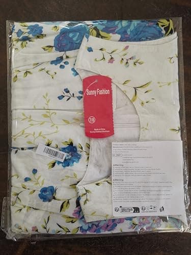 Girls Dress Blue Butterfly Casual Floral Party Size 9-10 - Image 8