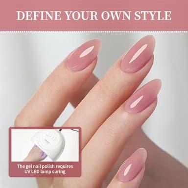 JODSONE 23PCS Gel Nail Polish Set 20 translucent Jelly Color Natural and Elegant Long Lasting Suitable for Home and Salon - Image 3