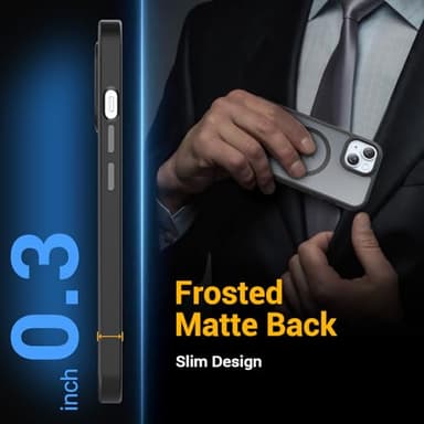 Temdan for iPhone 14 Plus Case & iPhone 15 Plus Case, Compatible with Magsafe, Anti-Yellowing, Military-Grade Protection, Shockproof Slim Magnetic Phone Case Cover, Black - Image 6