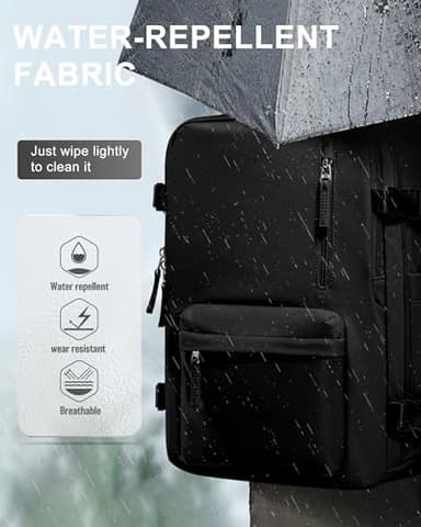 WONHOX Travel Backpack Women,Carry On Backpack Flight Approved 18x14x8 inches Bag Spirit Airlines Personal ltem,College Sports Hiking Rucksack Waterproof Casual Daypack Laptop Blackpack Men,Black - Image 8
