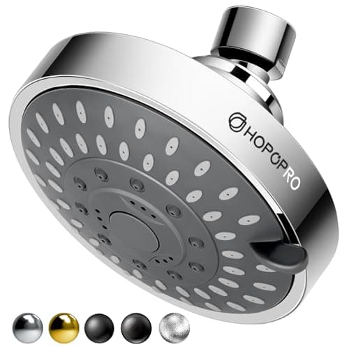 HOPOPRO 5-Mode High Pressure Shower Head - The Washington Post, NBC News, Today TV Show Recommended - High Flow Fixed Showerheads (4 Inch Chrome) - Image 1