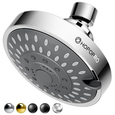 HOPOPRO 5-Mode High Pressure Shower Head - The Washington Post, NBC News, Today TV Show Recommended - High Flow Fixed Showerheads (4 Inch Chrome) - Image 1