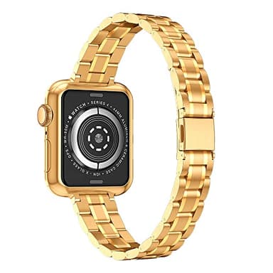 CSJCUBIC Metal band Compatible with Apple Watch Band 46mm 45mm 44mm 42mm 41mm 40mm 38mm for women, Slim and Thin Stainless Steel Replacement Adjustable Wristband for iWatch Series 10/9/8/7/6/5/4/3/2/1/SE - Image 4