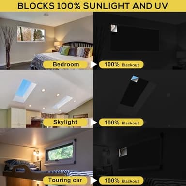 ULIGOOD Portable Blackout Shades (118" x 57") Travel Window Blackout Curtains, 100% Blackout Material Temporary Blackout Blinds for Baby Nursery, Bedroom, Caravan, Office or Travel Use - Image 2