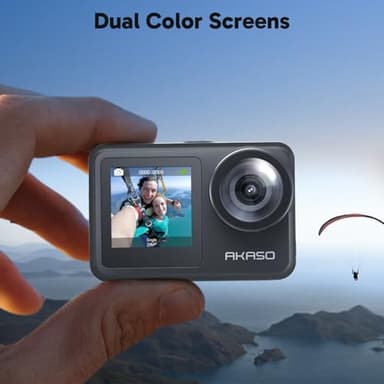 AKASO Brave 7 LE 4K30fps Action Camera with 64GB MicroSDXC U3 Memory Card Accessories Kit Bundle Ultra HD 131FT Waterproof Camera EIS 2.0 WiFi Remote Control Zoom Underwater Camera - Image 3