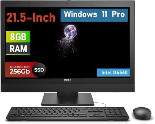 Dell OptiPlex 5250 All-in-One Desktop Computer, 21.5" FHD(1920x1080), Intel G4560 3.5GHz, 8GB RAM, 256GB SSD, Keyboard, Mouse, WiFi, Win11 pro(Renewed) - Image 1