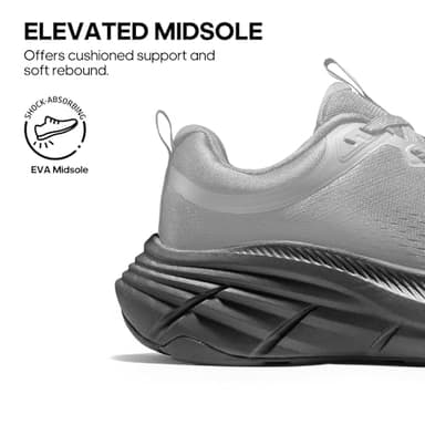 NORTIV 8 Women's Walking Shoes Cushion Comfortable ActiveBreeze Running Tennis Shoes Non-Slip Workout Gym Sports Athletic Breathable Fashion Sneakers,Size 6.5,All Black,SNWS248W - Image 4