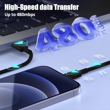 4Pack USB C to Lightning Cable 6FT, Fast Charging Cord for iPhone 14, Replacement for Apple Original Charger Cable for iPhone 14 13 12 11 Pro 11 XS MAX XR 8 7 6s Plus-Black - Image 4