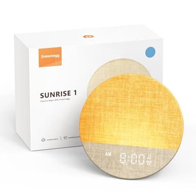 Dreamegg Sunrise 1 - Sunrise Alarm Clock, Sound Machine for Sleep, Customizable Sleep Routines, Dimmable Night Light, 29 Soothing Sounds, White Noise Machine, Wake Up Light for Bedrooms(Blue) - Image 1
