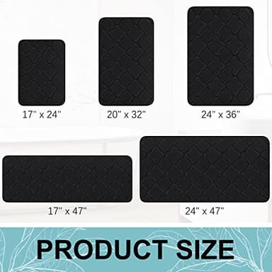 OLANLY Memory Foam Bath Mat Rug 47x24, Ultra Soft and Absorbent Bathroom Rugs, Non-Slip, Comfortable, Machine Washable Bath Carpet for Bathroom Floor, Tub, Shower and Home Decor Accessories, Black - Image 9