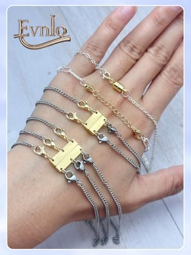 Evnlo Multi Necklace Layering Clasp and Chain Extender and Magnetic Jewelry Clasp Set, Gold and Silver Multiple Styles Necklace Extenders for Women - Image 2