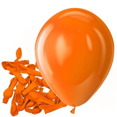 Bezente Orange Balloons Latex Party Balloons - 150 Pack 5 inch Matte Small Orange Helium Balloons for Birthday Wedding Bridal Shower Halloween Party Decorations - Image 1