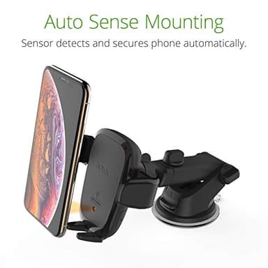 iOttie Auto Sense Qi Wireless Car Charger - Automatic Clamping Dashboard Phone Mount with Wireless Charging for Google Pixel, iPhone, Samsung Galaxy, Huawei, LG, and other Smartphones. - Image 2