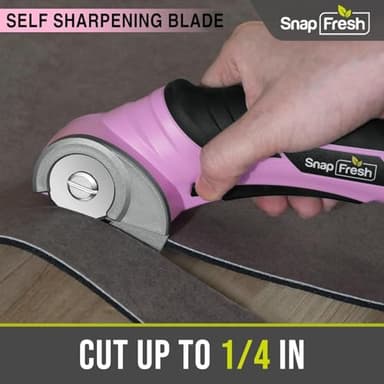 SnapFresh Cordless Electric Scissors, 4V Mini Cardboard Cutter, Carpet Cutter, Box Cutter W/a Self-sharpening Blade, Rotary Cutter for Cardboard, Plastic, Leather, and Packages (Pink) - Image 5