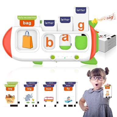 ZIKAQUQI Spelling&Talking Flash Cards for Toddlers 3-8 Years Old - Speech Therapy with 107 Sight Words - Sensory Toys for Kids with Autism, Montessori Learning Toys, Ideal Gifts for Boys&Girls - Image 1