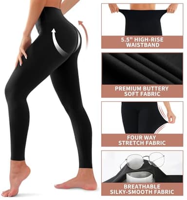 Laite Hebe Leggings for Women - High Waisted Full Length Buttery Soft Yoga Pants for Workout Athletic Daily - Image 5