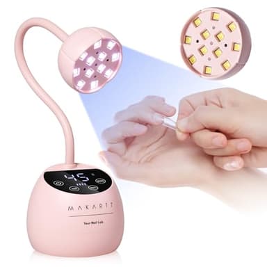 Makartt UV LED Nail Lamp - Gooseneck UV Light for Gel Nails Cherie Cordless USB 39W Nail Dryer Gel Lamp with 4 Times & Auto Sensor Professional Fast Flash Curing Polish Nail Art - Image 1