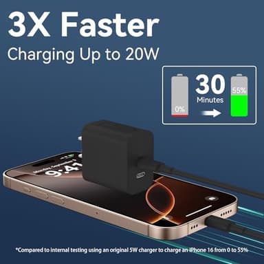 Fast Charger for 15 16 17 Pro Max, 10FT Long USB C to C Charging Cable Cord & 20W Dual Port USB C Fast Charger Block for Phone 17 16 15 Pro Max/17 16 15/15 Plus,Pad Pro 12.9"/11", Android Phone - Image 2