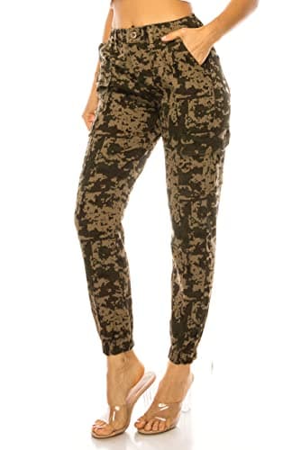 Double Denim January 5th High Waisted Cargo Joggers Pants for Women – Baggy Fleece-Lined Casual Sweatpants with Pockets Streetwear SCP-2049 Digital Camo S - Image 2