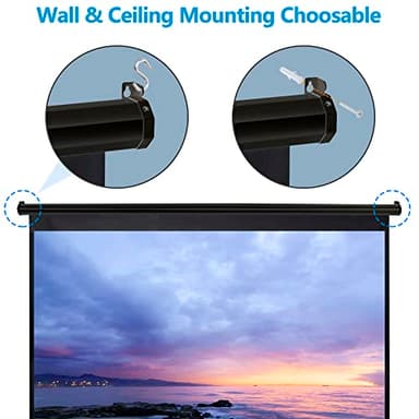 ZENY Outdoor Projector Screen Pull Down 100 Inch 16:9 HD Projection Screen Folding Home Theater Portable Indoor Outdoor Movie Screen - Image 7