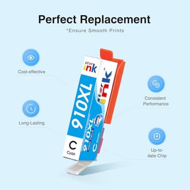 Compatible 910xl Ink Cartridges Replacement for HP 910xl Ink Cartridges Combo Pack Work for HP OfficeJet 8010 8015 8022 Pro 8025e 8020 8025 8028 8030 8035 Printer (910 XL Ink,4 Pack - Image 4