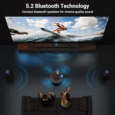 Official Licensed Netflix 1500 ANSI Smart Projector, HAPPRUN 4K Projector with Wifi and Bluetooth, DoIby Audio,Native1080P,Built-in Apps, ,Electric Focus,Movie Projector for Home Cinema,Outdoor,Indoor - Image 5