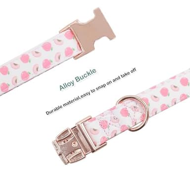 Cotton Dog Collar Metal Buckle Daisy Summer, Cute Adjustable Dog Collar Soft for Small Medium Large Boys Girls Dogs Durable - Image 3