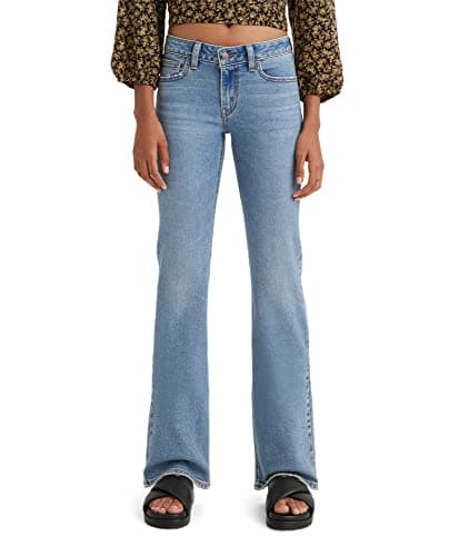 Levi's Women's Superlow Boot Jeans, (New) Medium Indigo Destructed, 26 - Image 1