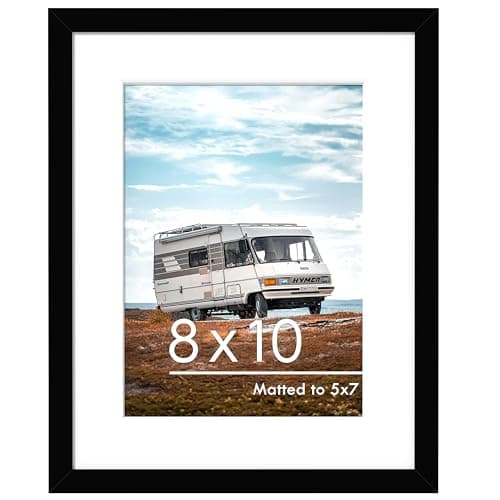 PEALSN 8x10 Picture Frame, Display Pictures 5 x 7 with Mat or 8 x 10 Without Mat for Wall Mounting Display, Photo Frames, Black - Image 1
