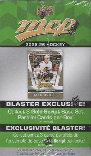 2025 2026 Upper Deck M V P Hockey Series Unopened Blaster Box of 11 Packs with Chance for Rookies Plus #1 Draft Picks Cards and Blaster Exclusive Gold Scripts - Image 2