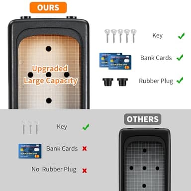 Portable Key Lock Box, Upgrade Clearly Visible Numbers, Lock Box Wall Mounted for House Key, 5 Key Capacity, Weatherproof Resettable Code (1 Pack, Gray) - Image 4