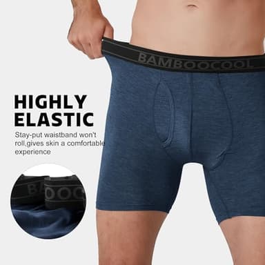 BAMBOO COOL Breathable Men's Underwear Modern Multipack Comfortsoft Moisture-Wicking Boxer Briefs 6 Pack XL - Image 2