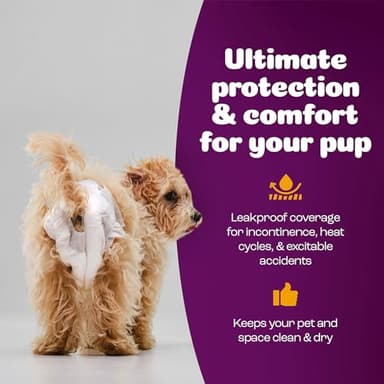 Inspire Pet Care Dog Diapers Female Dogs | Bulk Value Doggie Incontinence, Accidents, for Heat, Pee or Period and Housebreaking (Small (50 Count)) - Image 7