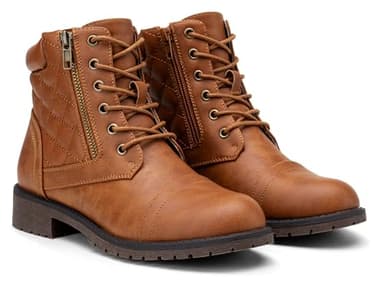Vepose Women's Combat Ankle Boots, Comfortable Short Booties, 903 - Yellow Brown, Size 7 US - with Buckle Strap (CJY903 Yellow brown01 07) - Image 9