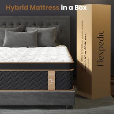 FP FLEXPEDIC Full Mattress, 14 Inch Plush Hybrid Mattresses with Gel Memory Foam, Fiberglass-Free Mattress in a Box,Individual Pocket Spring-Motion Isolation-Edge Support,365 Nights Trial - Image 6