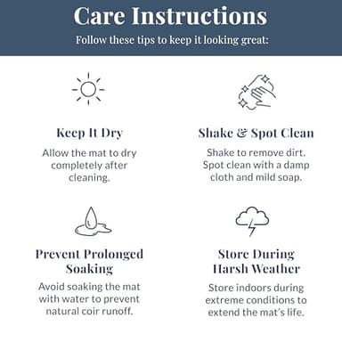 Barnyard Designs Natural Coco Coir Heavy Duty Backing Doormat - Large Cute Non-Slip Front Door Welcome Mat for Outside Entrance or Porch Entry, Brown (17x30, Border) - Image 7