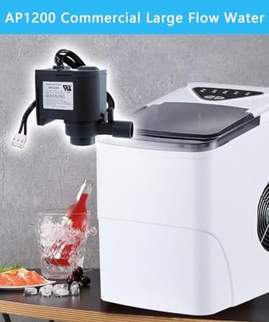 AP1200 AC120V Ice Maker Water Pump Fits for HZB-30F,HZB-38F,HZB-32,HZB-45,HZB-65,HZB-90,HZB-120,HZB-160 Ice Maker,Commercial Large Flow Water Pump,60Hz 0.13A, Hmax: 0.8m - Image 3