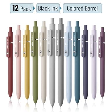 Mr. Pen- Retractable Gel Pens, 12 Pack, Morandi and Vintage Barrels, Fast Dry, Black Gel Pens Fine Point 0.5mm, Aesthetic Pens for Journaling - Image 3